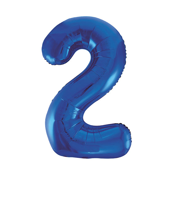2 Jahre Figur Ballon Blau Leer 86cm