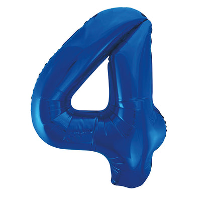 4 Jahre Figur Ballon Blau Leer 86cm