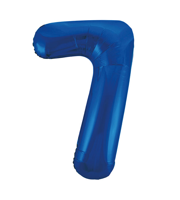 7 Jahre Figur Ballon Blau Leer 86cm