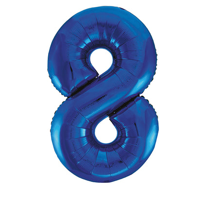 8 Jahre Figur Ballon Blau Leer 86cm