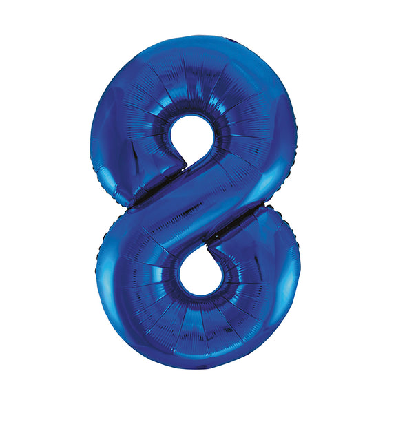 8 Jahre Figur Ballon Blau Leer 86cm