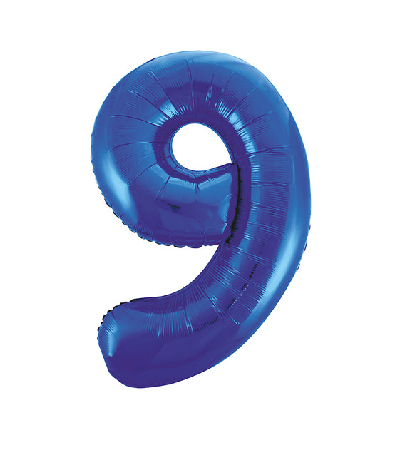 9 Jahre Figur Ballon Blau Leer 86cm