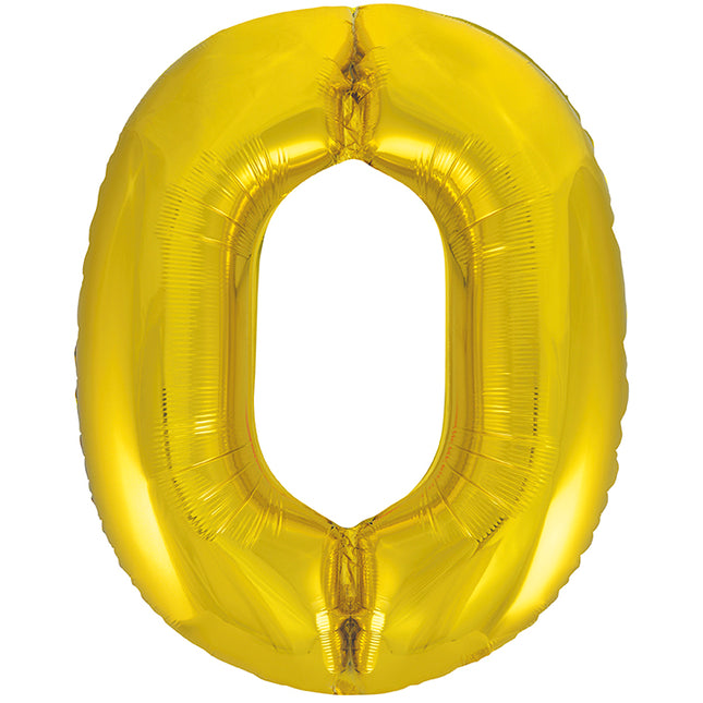 0 Jahr Figur Ballon Gold Leer 86cm