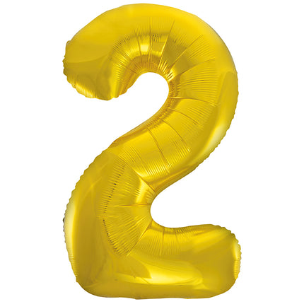 2 Jahre Figur Ballon Gold Leer 86cm