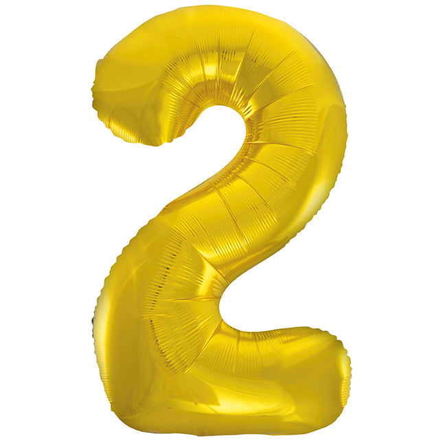 2 Jahre Figur Ballon Gold Leer 86cm