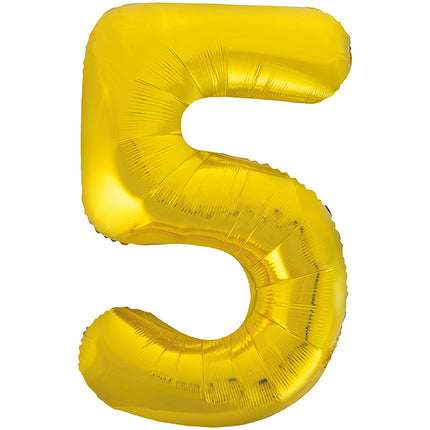 5 Jahre Figur Ballon Gold Leer 86cm