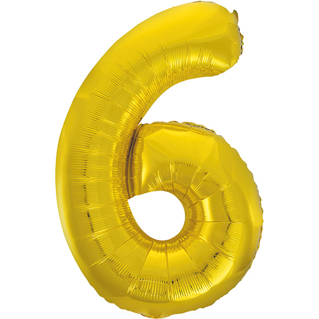 6 Jahre Figur Ballon Gold Leer 86cm