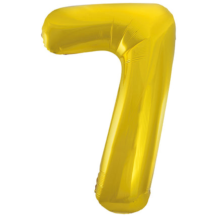 7 Jahre Figur Ballon Gold Leer 86cm
