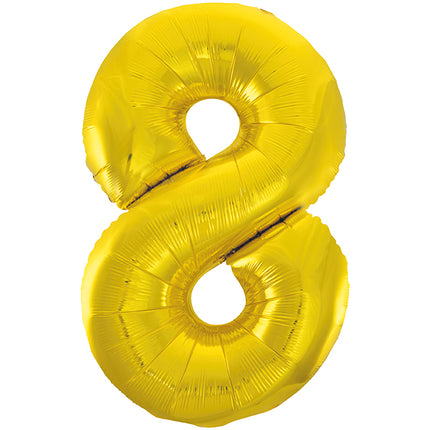 8 Jahre Figur Ballon Gold Leer 86cm