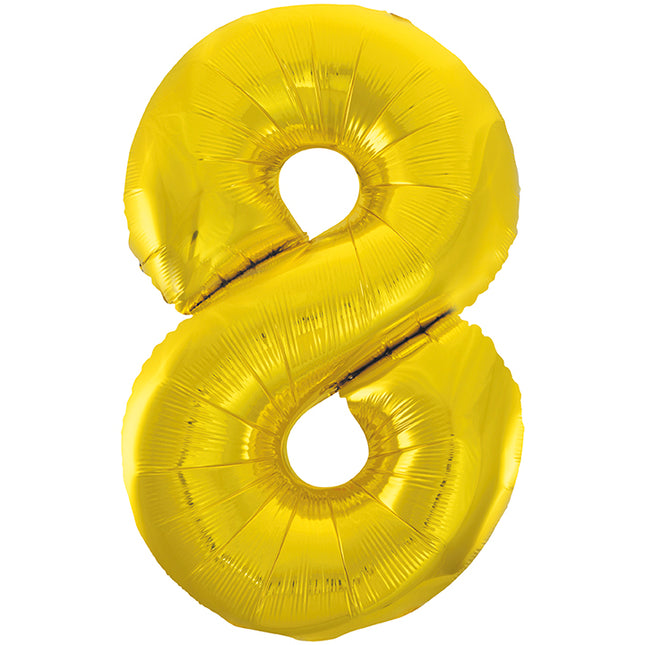 8 Jahre Figur Ballon Gold Leer 86cm