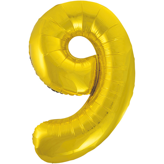 9 Jahre Figur Ballon Gold Leer 86cm