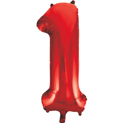 1 Jahr Figur Ballon Rot Leer 86cm