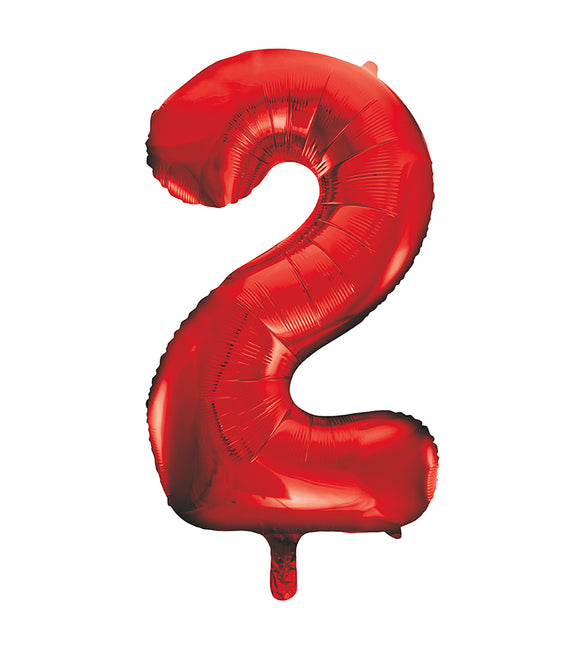 2 Jahre Figur Ballon Rot Leer 86cm