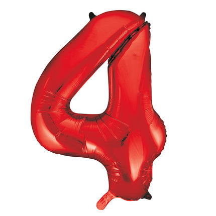 4 Jahre Figur Ballon Rot Leer 86cm