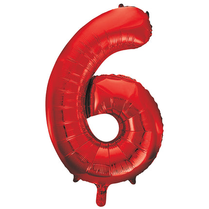 6 Jahre Figur Ballon Rot Leer 86cm