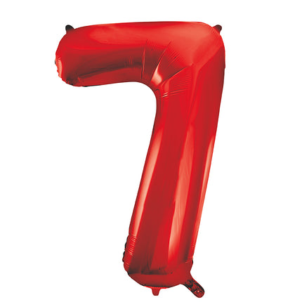 7 Jahre Figur Ballon Rot Leer 86cm