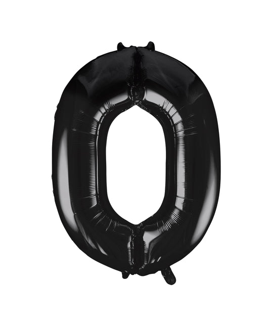 0 Jahr Figur Ballon Schwarz Leer 86cm