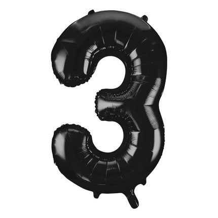 3 Jahre Figur Ballon Schwarz Leer 86cm