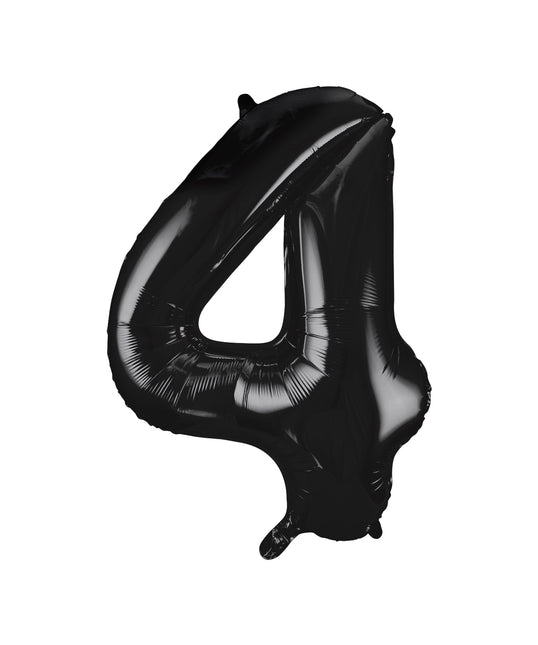 4 Jahre Figur Ballon Schwarz Leer 86cm