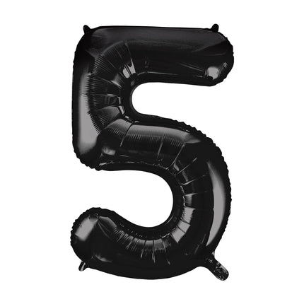 5 Jahre Figur Ballon Schwarz Leer 86cm