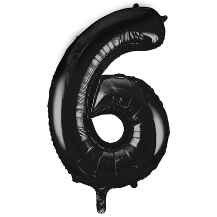 6 Jahre Figur Ballon Schwarz Leer 86cm