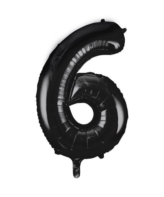 6 Jahre Figur Ballon Schwarz Leer 86cm