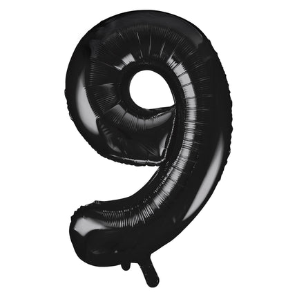 9 Jahre Figur Ballon Schwarz Leer 86cm