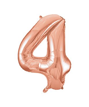 4 Jahre Figur Ballon Rose Gold Leer 86cm