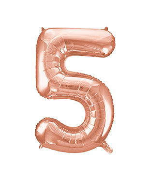 5 Jahre Figur Ballon Rose Gold Leer 86cm