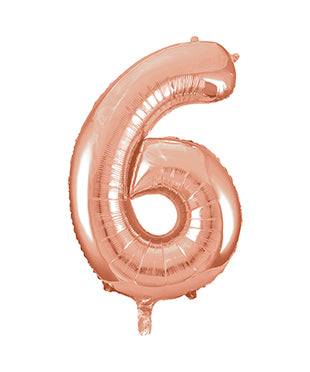 6 Jahre Figur Ballon Rose Gold Leer 86cm