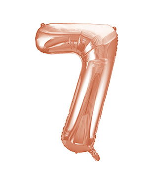 7 Jahre Figur Ballon Rose Gold Leer 86cm