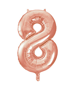 8 Jahre Figur Ballon Rose Gold Leer 86cm
