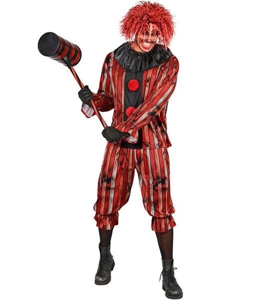 Rot-Schwarzes „Wicked Clown“-Kostüm für Herren