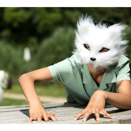 Plüschmaske Weiße Katze