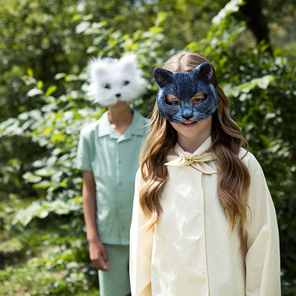 Plüschmaske Weiße Katze