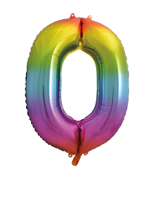 0 Jahr Figur Ballon Regenbogen Leer 86cm