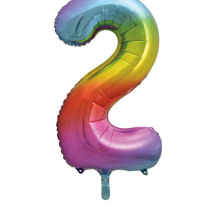 2 Jahre Figur Ballon Regenbogen Leer 86cm