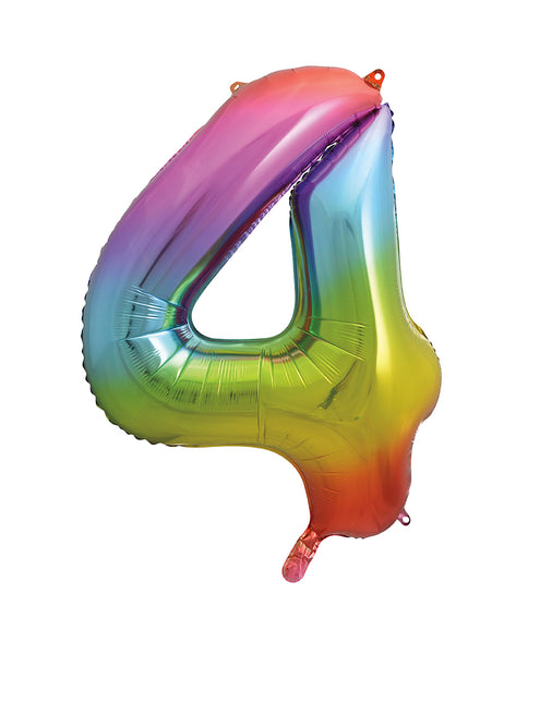 4 Jahr Figur Ballon Regenbogen Leer 86cm