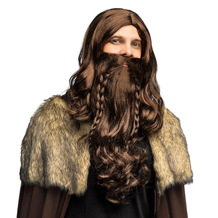 Viking Pruik Met Baard