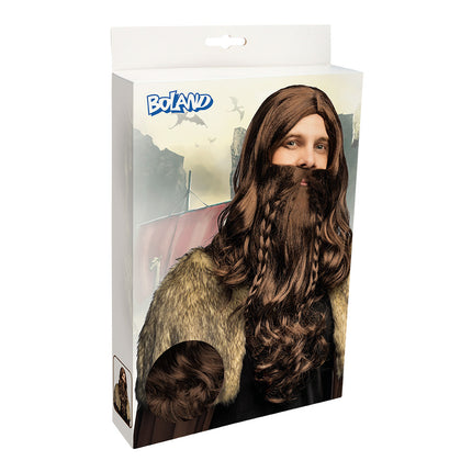 Viking Pruik Met Baard