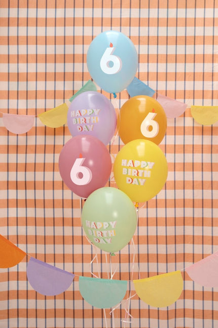 6 Jaar Ballonnen 30cm 50st van Partydeco koop je bij Partywinkel