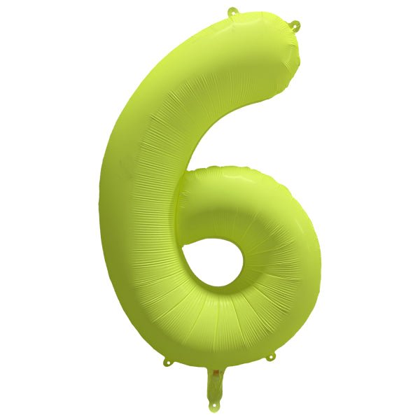 6 Jaar Cijfer Ballon Neon Geel Leeg 86cm van Riethmueller koop je bij Partywinkel