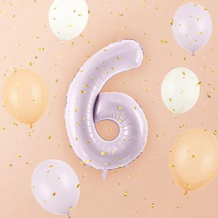 6 Jaar Cijfer Ballon Paars Leeg 72cm van Partydeco koop je bij Partywinkel