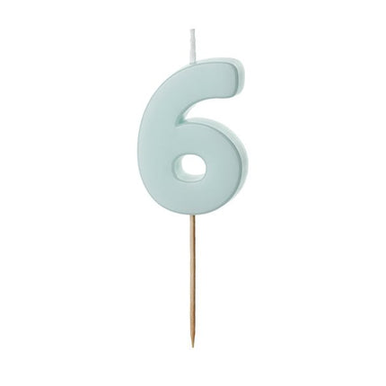 6 Jaar Kaars Lichtblauw 5,5cm - Partywinkel - 5904555038530