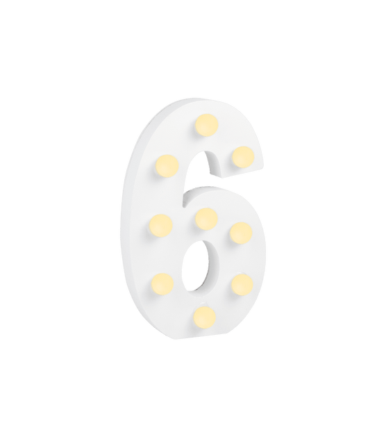 6 Licht Cijfer 16,5cm van Paper Dreams koop je bij Partywinkel