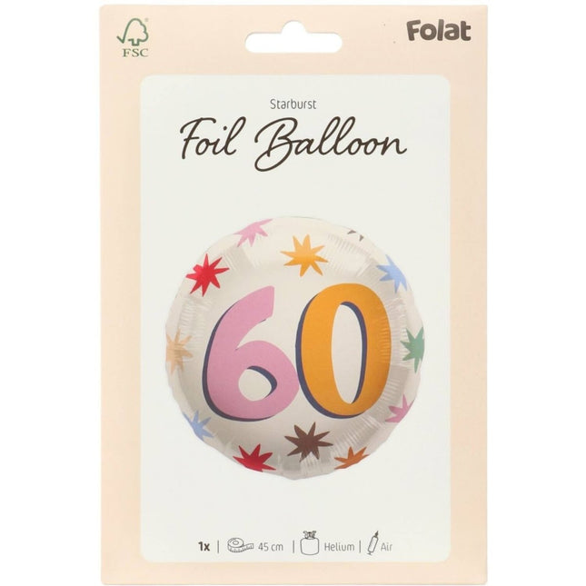60 Jaar Helium Ballon Leeg 45cm van Folat koop je bij Partywinkel