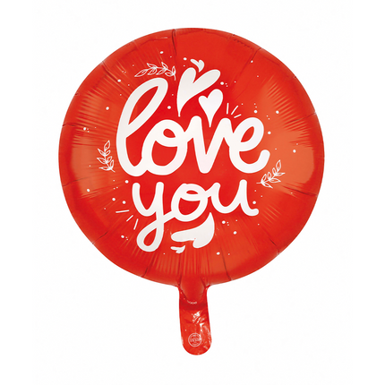 Love You Helium Ballon Rood Leeg 45cm