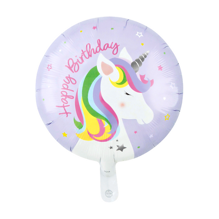 Unicorn Helium Ballon Happy Birthday Leeg 45cm