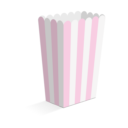 Roze Popcorn Bakjes 13,5cm 8st