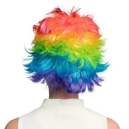 Regenboog Pruik Kort Punk